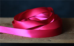 Shocking Pink Double Faced Poly Satin Ribbon, 3/4 inch