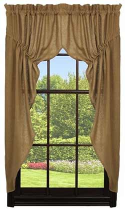 Deluxe Burlap Prairie Curtain (63 inch)