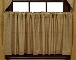 Deluxe Burlap Cafe Curtains - 24 inch Tiers