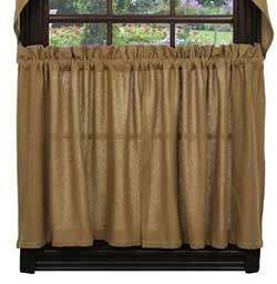 Deluxe Burlap Cafe Curtains - 36 inch Tiers