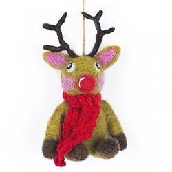 Christmas Reindeer with Knit Scarf Ornament