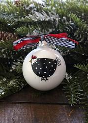 Spotted Chicken Personalized Glass Ornament