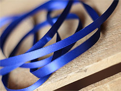 Royal Blue Double Faced Poly Satin Ribbon, 1/4 inch