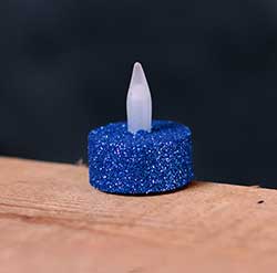 Blue Glitter LED Tealight Candle
