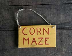 Corn Maze Wooden Sign