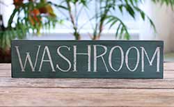 Washroom Wood Sign (Custom Color)