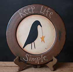 Keep Life Simple Primitive Plate with Crow