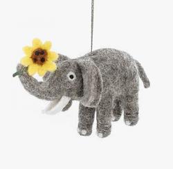 Sidney the Sunflower Elephant Ornament