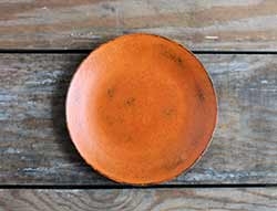 Distressed 6 inch Candle Plate - Pumpkin Orange
