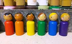 Multiculural Rainbow Peg Doll Set