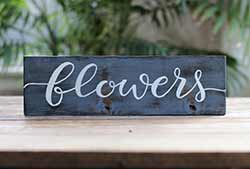 Flowers Hand Lettered Wood Sign (Color Options Available)