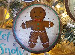 Gingerbread Man Wood Slice Ornament (Personalized)