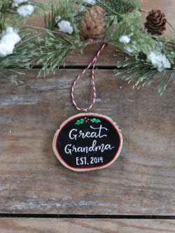 Great Grandma/Grandpa Est Wood Slice Ornament