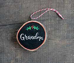 Grandma Wood Slice Ornament (Personalized)