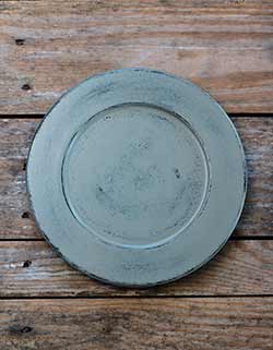 Distressed 9.5 inch Candle Plate - Warm Gray