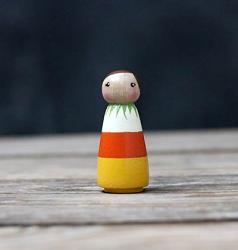 Candy Corn Peg Doll (or Ornament)