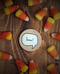 Boo Speech Bubble Magnet or Pin