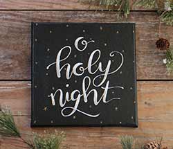 O Holy Night - Hand Lettered Canvas Painting