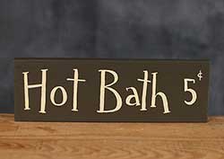 Hot Bath 5 Cents Wood Sign
