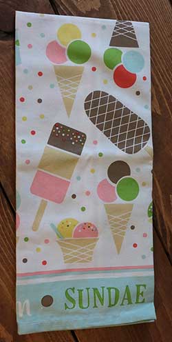 Ice Cream Party Printed Dishtowel
