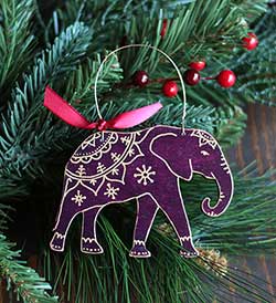 Indian Elephant Ornament (Personalized)