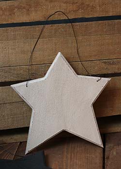 Wood Star Ornament - Ivory