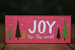 Joy to the World Shelf Sitter - Retro Pink