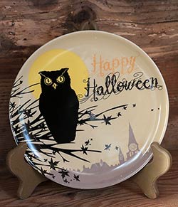 Happy Halloween Owl Plate