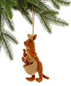 Kangaroo with Kid Wool Ornament