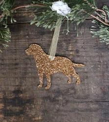 Gold Glitter Labrador Ornament