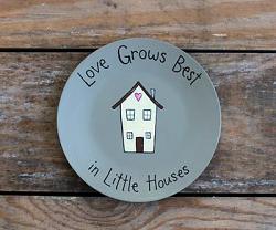 Little Houses Hand Painted Plate