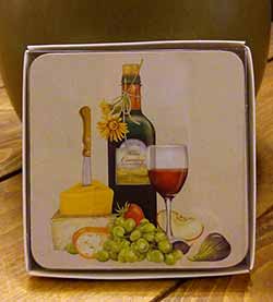 Wine and Cheese Coasters (Set of 4)