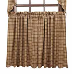 Millsboro Cafe Curtains - 36 inch (Burgundy and Navy Plaid)