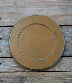 Distressed 9.5 inch Candle Plate - Mustard