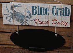 Wood Blue Crab Chalk Board