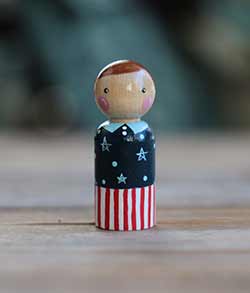 Patriotic Peg Doll Boy (or Ornament)