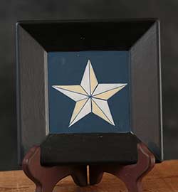 Barn Star Plate - White Star, Blue Background