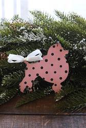 Pink Poodle Ornament (Personalized)