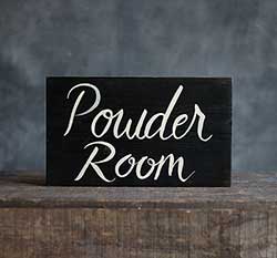 Powder Room Wooden Sign