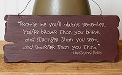 Promise Me Tattered Wood Sign - Burgundy