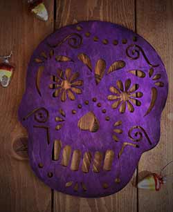 Sugar Skull Wall Decor - Purple