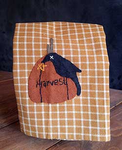 Crow and Harvest Pumpkin Fall Kitchen Towel