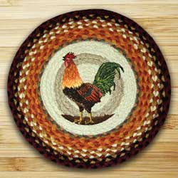 Rooster Braided Jute Chair Pad