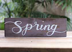 Spring Hand Lettered Wood Sign (Color Options Available)