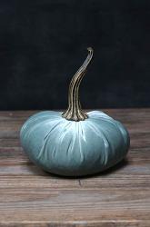 Sage Velvet Pumpkin - Large