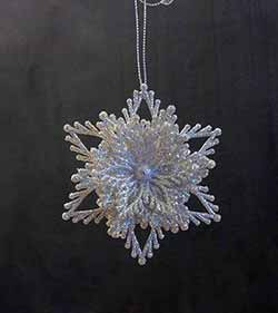 Silver Flower Snowflake Ornament
