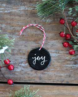 Joy with Holly Double Sided Ornament