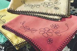 Bistro Embroidered Napkin - Rose