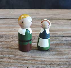 Edward & Agnes Pilgrim Peg Doll Couple (Set of 2)