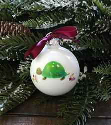 Turtle Personalized Glass Ornament
